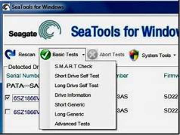 Phần mềm SeaTools for Windows