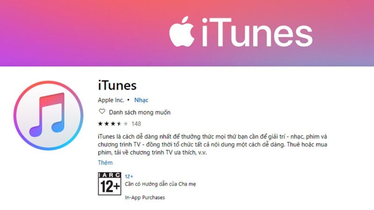 Bước 1: cài đặt itunes