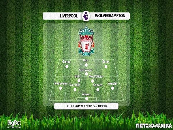 Đánh giá chung về đội hình Liverpool vs Wolves, 21h00 ngày 16/2