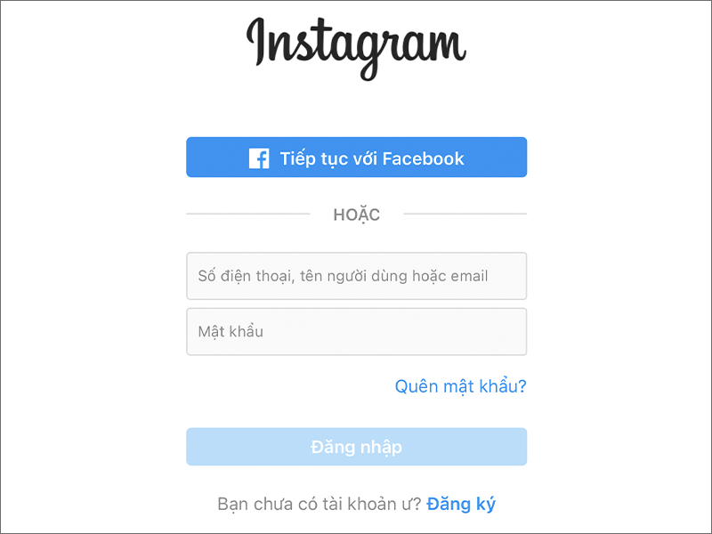 Đăng nhập vào tài khoản Instagram