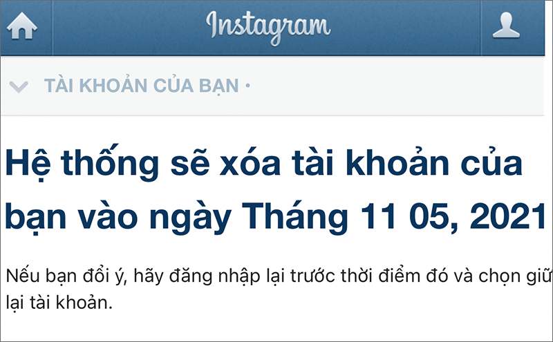 Instagram sẽ yêu cầu bạn xác nhận quyết định của mình