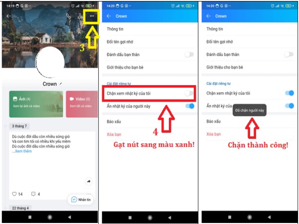 Đưa người đó vào danh sách "ẩn trò chuyện"