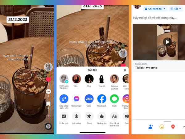 Chia sẻ video từ TikTok lên story facebook