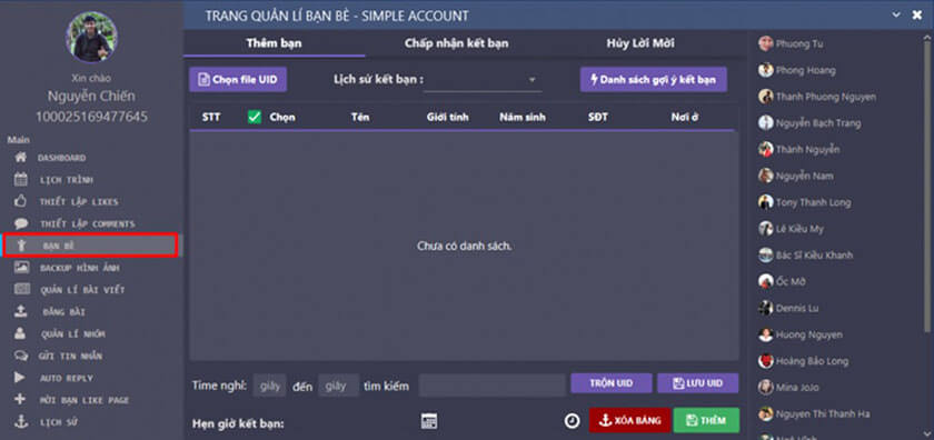 Simple Account – phần mềm tăng like thông minh từ ATP Software