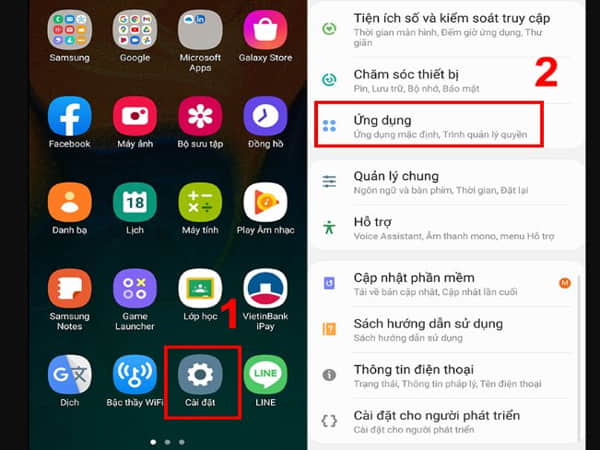 Chặn bằng tính năng mặc định