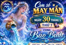 Con số may mắn ngày 30 tháng 5 thứ 7 cung Bảo Bình