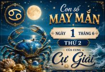 Con số may mắn ngày 1 tháng 6 thứ 2 cung Cự Giải