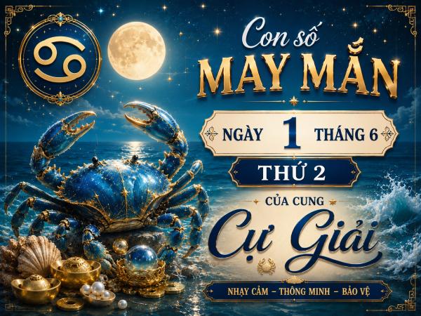Con số may mắn ngày 1 tháng 6 thứ 2 cung Cự Giải