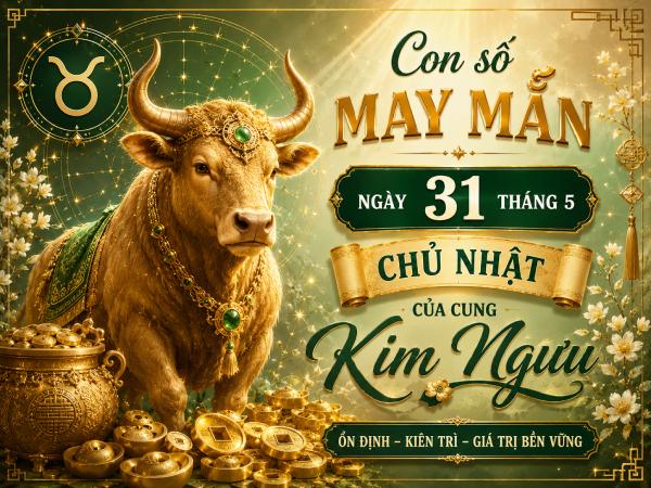 Con số may mắn ngày 31 tháng 5 chủ nhật cung Kim Ngưu