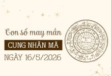 con số may mắn ngày 16/05/2026 cung Nhân Mã